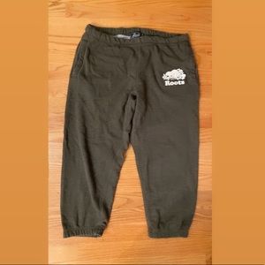 Roots Olive Green Cropped Sweatpants